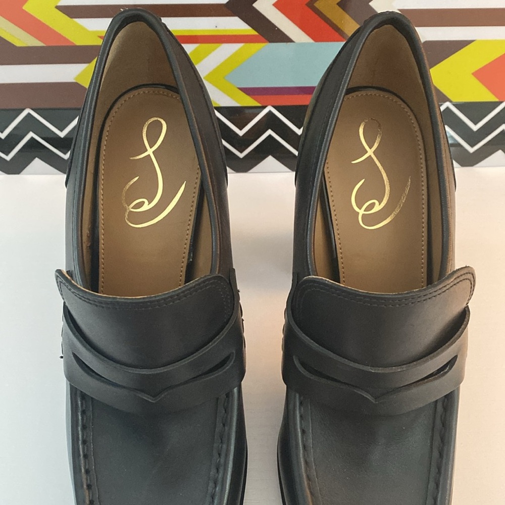 Sam Edelman Black Platform Loafer Heels - Picture 6 of 6